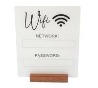 SHINEOFI Panneau Acrylique Mot de Passe WiFi et Facile à Mettre à Jour pour Maison Bureau Hôtel, Support d'Affichage Réseau Sans Fil Élégant et Transparent