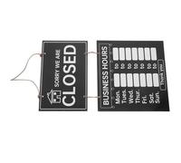 SHINEOFI Panneau D’Heures D’Ouverture Double Face Noir et Blanc Tableau Effaçable Réutilisable pour Magasin Restaurant Bureau - Signe Vintage Fermé Résistant à L’Usure Lanière