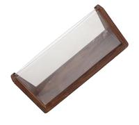 SHINEOFI Panneau de Réunion Porte-nom Forme de V Triangulaire Acrylique avec Base Bois Massif Support de Table Élégant pour Bureau Siège de Direction ou Juge