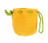 SHINEOFI Paquet à Main de Dessin Animé Tricoté Main en Laine Jaune, Petite Pochette Multifonctionnelle, Solide et Portable pour Voyageuse