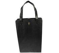 SHINEOFI Paquet à Vin Réutilisable en Cuir Noir pour 2 Bouteilles Paquet Présent Élégant et Pliable Poignée Porte-Bouteilles Décoratif pour Coffret Vin Offrir et Transport Facile