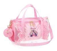 SHINEOFI Paquet de Danse de Ballet pour Filles Rose, Grand Format | Polyester et Tissu Peluche, Broderie et Dentelle en Maille, Fermeture Éclair Lisse, Porte-clés Pompon