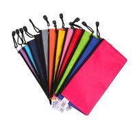 SHINEOFI Paquet De Papeterie A6 En Tissu Oxford Lot De 12, Pochettes Zippées Résistantes Multicolores, Paquet De Rangement Compact Pour Bureau Et Voyage