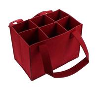 SHINEOFI Paquet de Transport en Feutre Rouge pour 6 Bouteilles de Vin Porte-Bouteilles Réutilisable Séparateurs pour Présents Voyage Camping et Pique-Niques Résistant et Polyvalent