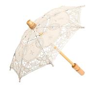 SHINEOFI Parasol Dentelle Blanche Vintage pour Mariage Accessoire Photographie Nuptiale Parasol Élégant et Robuste pour Cérémonie Décoration Romantique Femme