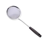 SHINEOFI Passoire Inox Ajourée avec Manche Bois Écumoire pour Friture Filtre à Résidus et Jus Ustensile de Cuisine Résistant et Pratique pour Aliments Frits et Pâtes Couleur Aléatoire