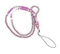 SHINEOFI Pendentif De Téléphone En Perles Pour Femmes Et Filles Cordon De Téléphone Élégant En Argile Chaîne Suspendre Violet Accessoire Pour Smartphone Décoration