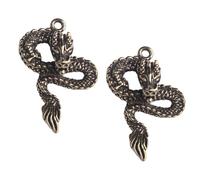 SHINEOFI Pendentif Dragon en Métal Jaune, Lot de 2, Accessoire de Décoration pour Porte-Clés, Utilisable pour Créations et Souvenirs