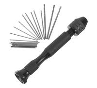 SHINEOFI Perceuse Manuelle Noire Compacte 20 Forets Minuscules en Métal Mini Perceuse à Main pour Travail du Bois Loisirs Créatifs et Perçage Précis de Bijoux Outil Portable sans