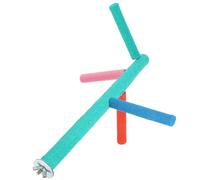 SHINEOFI Perchoir à Oiseaux en Bois à 4 Niveaux Échelle Rotative, Support D'entraînement pour Perroquet, Escalade pour Perruches et Canaris, Accessoires Cage Oiseaux Couleur Aléatoire