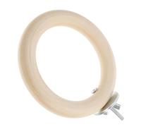 SHINEOFI Perchoir à Oiseaux Rond en Bois Beige Multifonctionnel Facile à Suspendre pour Perruches et Calopsittes, Accessoire pour Cage à Oiseaux à Domicile