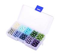 SHINEOFI Perles Verre Vertes pour Bijoux DIY Accessoires Perles Artisanales Rondes Durables pour Collier et Bracelet pour Création Personnalisée