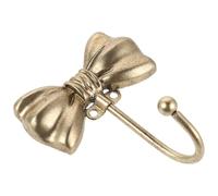 SHINEOFI Petit Crochet Mural Décoratif en Métal Doré, 10,4 X 8,6 X 4 Cm, Forme de Nœud Élégant Français, Crochets Muraux pour Manteaux, Paquet et Serviettes, Rangement Pratique pour