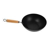 SHINEOFI Petit Wok Japonerie en Fer Forgé 24 CM sans Couvercle Poêle de Cuisson pour Plaque à Induction Petit Wok Personne Ustensile Cuisine Polyvalent pour Frire et Sauter