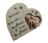 SHINEOFI Pierre Tombale Chat Forme Cœur Résine Statue Commémorative Extérieure pour Jardin Ornement Souvenir Animal de Compagnie Pierre Résistante Aux Intempéries Dédiée pour Chat Disparu