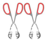 SHINEOFI Pince à Boulettes de Viande en Acier Inoxydable 304 Lot de 2 Pièces Petite Taille Finition Miroir Polie Outil Multi-Usage pour Former Boulettes Riz Fruits Rouges Cuisson