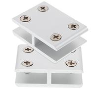 SHINEOFI Pince de Fixation pour Garde-corps en Verre 180 Degrés Alliage D'aluminium 2pcs pour Panneaux en Verre Épaisseur 8-10mm pour Balustrades et Meubles