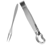 SHINEOFI Pinces à Escargots Acier Inoxydable Ustensiles Cuisine Inox Professionnel avec Fourchette Ergonomique Confortable pour Service Escargot et Fruits de Mer