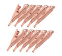 SHINEOFI Pinces Crocodiles en Cuivre Pur, Pinces Nickelées Résistantes la Corrosion, Ouverture Plate pour Connexion Rapide, Mini Format pour Câblage et Test Électronique, Lot de 10