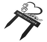 SHINEOFI Plaque Commémorative pour Chien Stèle Funéraire Métal Décorations Cimetière Jardin Piquet Extérieur Animal Mémorial