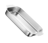 SHINEOFI Plaque de Cuisson Rectangulaire Antiadhésive en Acier Inoxydable 41 X 24 X 5,3 Cm pour Four Induction et Préparation de Gratins Familiaux