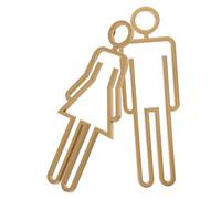 SHINEOFI Plaque Wc Porte Abs Panneau Toilettes Élégant pour Homme et Femme Signalétique Toilettes Imprimé pour Salle de Bain Identification Précise et