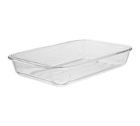 SHINEOFI Plat de Cuisson Verre Trempé Plat Profond Transparent Résistant Haute Température pour Barbecue Micro-ondes Four et Rassemblements Familiaux