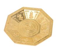 SHINEOFI Plat D'offrande Bouddhiste Octogonal Doré 25,3 Cm, Plateau de Feu du Temple en Fer, Assiette pour Rituels et Offrandes, Décoration Spirituelle pour Maison et Temple