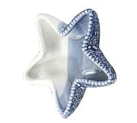 SHINEOFI Plat en Céramique Forme Étoile de Mer Bleu, Assiette de Rangement Multifonction pour Clés et Bijoux, Décoration Maison Simple et Moderne