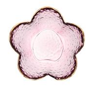 SHINEOFI Plateau à Bijoux Vintage en Verre Pourpre de Fleur | Rangement pour Bagues et Petits Accessoires, Usage Coiffeuse ou Entrée, Idée Présent Saint-valentin