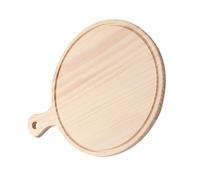 SHINEOFI Plateau à Pizza Rond en Bois Beige, Solide et Multi-usage, Planche Décorative Naturelle pour Repas et Soirées Conviviales