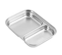 SHINEOFI Plateau Acier Inoxydable Divisé avec Compartiments Assiette Portions Adultes pour Buffet et Assaisonnement Design Moderne Résistant Corrosion pour Viandes Grillées et Usage