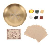 SHINEOFI Plateau Autel Cristal pour Bougie Présentoir Rond pour Bijoux et Objets Décoratifs Plat Offrande Rituel