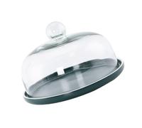 SHINEOFI Plateau Céramique Mat avec Couvercle Verre pour Présentation Dessert Assiette Snack Déjeuner et Buffet
