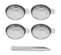 SHINEOFI Plateau de Pesée en Acier Inoxydable 5 Pièces, Surface Lisse Antiadhésive, Plat de Balance Compact pour Pesée Précise D’ingrédients, Bijoux et Poudres en Laboratoire Cuisine