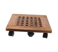 SHINEOFI Plateau de Pot de Fleurs Bois Épais avec roulettes et Frein Support Mobile Robuste pour Plantes Base de Pot avec Six Roues Renforcées pour Intérieur et Extérieur