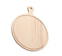 SHINEOFI Plateau de Service Alimentaire Bois Naturel Beige Planche à Pizza Ronde Écologique avec Poignée Plateau Polyvalent pour Restaurant et Maison Support Dessert et Snack