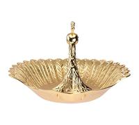 SHINEOFI Plateau de Service Doré en Métal Forme Paon Assiette à Collation Créative pour Fruits et Bonbons 1 Pièce Décoration Originale Cuisine et Table à Goûter Réutilisable