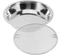 SHINEOFI Plateau de Service en Acier Inoxydable 304 Double Grille, Assiette à Collations Argentée pour Friture et Égouttage, Plateau de Refroidissement Multifonction Cuisine Ménagère