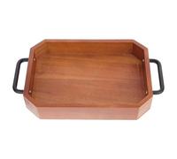 SHINEOFI Plateau de Service en Bois Double Poignée, Grosse Capacité, Effet Décoratif Élégant pour Snacks et Repas Lors de Fêtes ou Dîners