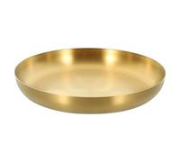 SHINEOFI Plateau de Service Inoxydable Doré Assiette Ronde Antirouille pour Buffet Snacks et Desserts Vaisselle pour Maison et Restaurant
