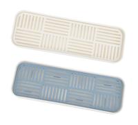 SHINEOFI Plateau de Service Rectangulaire Double Couche en Pp Blanc et Bleu, Bac D'égouttage Petit Format, 2 Sets Cuisine et Fêtes Spéciales