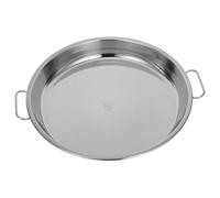 SHINEOFI Plateau de Service Rond en Acier Inoxydable 304 Poignées 32 CM Plaque de Cuisson Multifonction pour Barbecue Cuisson Vapeur Rôtissage de Dinde et Légumes Plat de Service