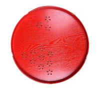 SHINEOFI Plateau Décoratif Rond en Bois Rouge Motif Ajouré, Plateau Pratique pour Cérémonie de Mariage, Accessoire Décoratif Ménager Élégant, 1 Pièce, pour Service de Thé et Décorations