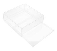 SHINEOFI Plateau en Acrylique Transparent à Bord Festonné avec Tiroir Coulissant, Taille Moyenne, Organisateur Multifonctionnel pour Bureau et Décoration Intérieure, pour Exposer Photos,