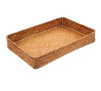SHINEOFI Plateau Tissé Rustique pour Rangement Simple Plateau de Service Cuisine Multifonction Panier Fruit Tressé Décor Naturel pour Table et Maison