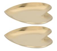SHINEOFI Plateaux en Acier Inoxydable Forme Cœur 2 Pièces Style Nordique Réutilisables Faciles à Nettoyer pour Porte-fruits et Bacs de Rangement Maison