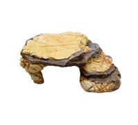 SHINEOFI Plateforme de Bain de Soleil Spacieuse pour Tortue avec Abri Naturel Décor Réaliste pour Aquarium et Terrarium Adapté Aux Reptiles Terrestres et Aquatiques