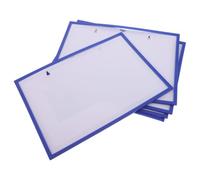 SHINEOFI Pochette Magnétique Transparente A4 Design Magnétique 5 Pièces en Plastique Rigide Bleu Visibilité Claire, pour Bureau et Salle de Classe