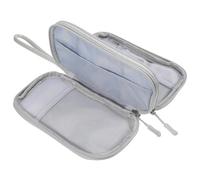SHINEOFI Pochette Organisateur Électronique Double Rangement Portable pour Accessoires de Voyage Câbles USB et Chargeurs de Stockage Zippé PU Durable
